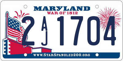 MD license plate 2AJ1704