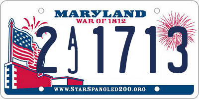 MD license plate 2AJ1713