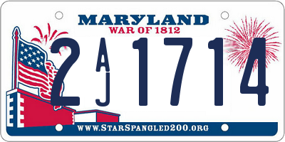 MD license plate 2AJ1714