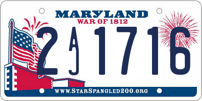 MD license plate 2AJ1716