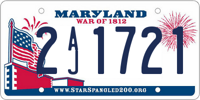 MD license plate 2AJ1721