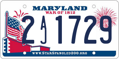 MD license plate 2AJ1729