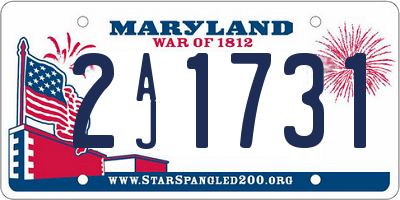MD license plate 2AJ1731