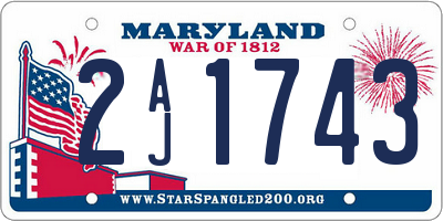 MD license plate 2AJ1743