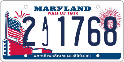 MD license plate 2AJ1768
