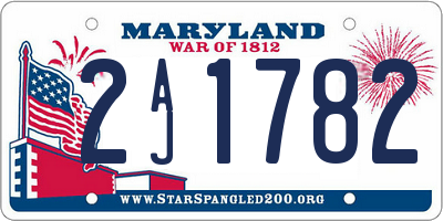 MD license plate 2AJ1782