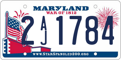MD license plate 2AJ1784