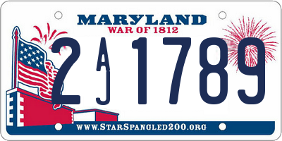 MD license plate 2AJ1789