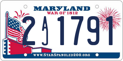 MD license plate 2AJ1791