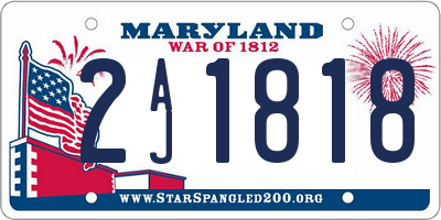 MD license plate 2AJ1818