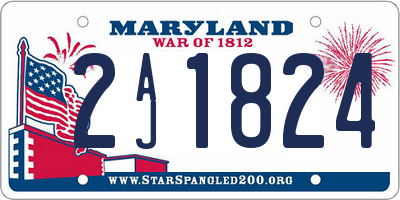 MD license plate 2AJ1824