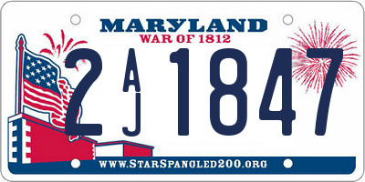 MD license plate 2AJ1847