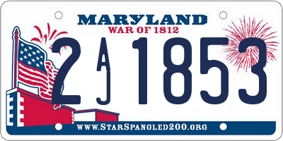 MD license plate 2AJ1853