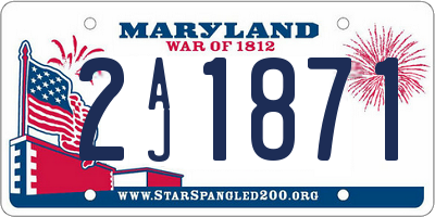 MD license plate 2AJ1871