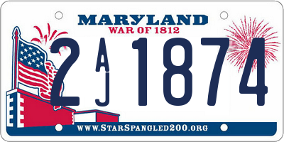 MD license plate 2AJ1874