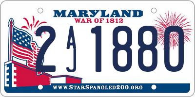 MD license plate 2AJ1880