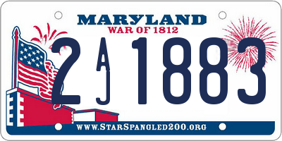 MD license plate 2AJ1883