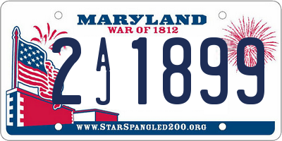 MD license plate 2AJ1899