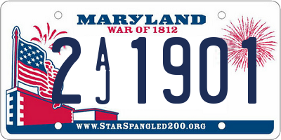MD license plate 2AJ1901
