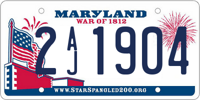 MD license plate 2AJ1904