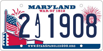 MD license plate 2AJ1908