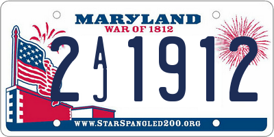 MD license plate 2AJ1912