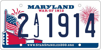 MD license plate 2AJ1914