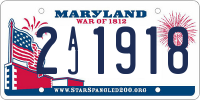 MD license plate 2AJ1918