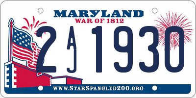 MD license plate 2AJ1930