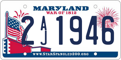 MD license plate 2AJ1946