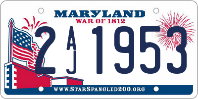 MD license plate 2AJ1953