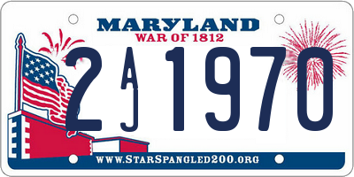 MD license plate 2AJ1970
