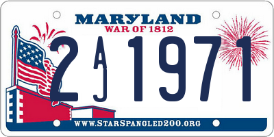 MD license plate 2AJ1971