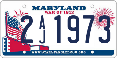 MD license plate 2AJ1973