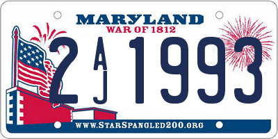 MD license plate 2AJ1993