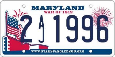 MD license plate 2AJ1996