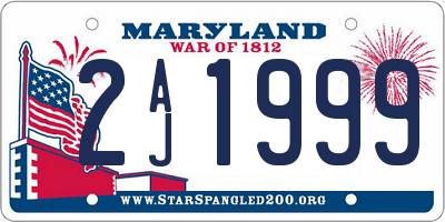 MD license plate 2AJ1999