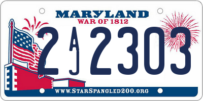 MD license plate 2AJ2303