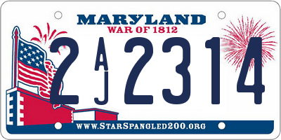 MD license plate 2AJ2314