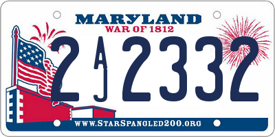 MD license plate 2AJ2332