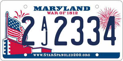 MD license plate 2AJ2334