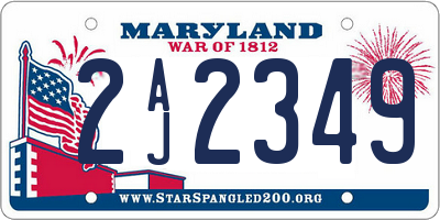 MD license plate 2AJ2349