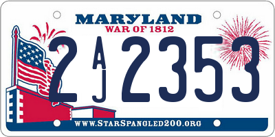 MD license plate 2AJ2353