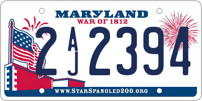 MD license plate 2AJ2394