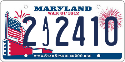 MD license plate 2AJ2410