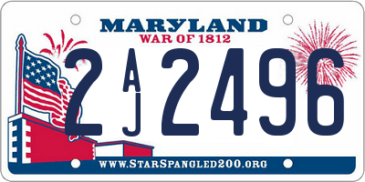 MD license plate 2AJ2496