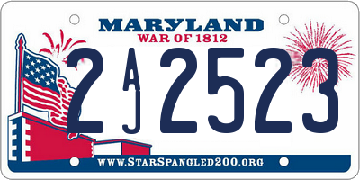 MD license plate 2AJ2523