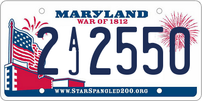 MD license plate 2AJ2550