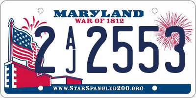 MD license plate 2AJ2553