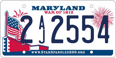 MD license plate 2AJ2554